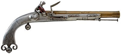 Lot A PAIR OF 28-BORE FLINTLOCK SCOTTISH ALL STEEL BELT PISTOLS BY NAIRN