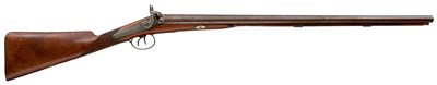 Lot A 13-BORE DOUBLE BARRELLED PERCUSSION SPORTING GUN BY THOMAS MANTON