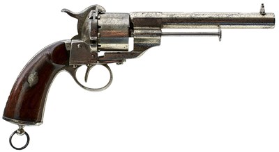 Lot 395 - A SCARCE 11MM PINFIRE SIX-SHOT LEFAUCHEUX CONFEDERATE REVOLVER