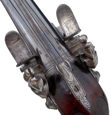 Lot A SCARCE 22-BORE DOUBLE BARRELLED FLINTLOCK SPORTING GUN BY NICOLAS-NOEL BOUTET