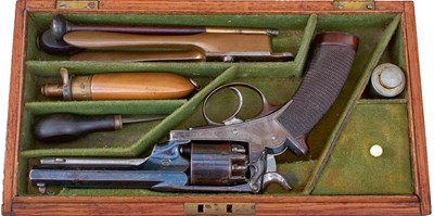 Lot A CASED 120-BORE FIVE-SHOT PERCUSSION 2ND MODEL DEANE HARDING REVOLVER