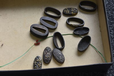 Lot 42 - A COLLECTION OF SIX VARIOUS FUCHI AND SIX VARIOUS KASHIRA