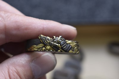 Lot 42 - A COLLECTION OF SIX VARIOUS FUCHI AND SIX VARIOUS KASHIRA