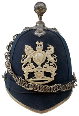Lot A 1ST FORFARSHIRE VOLUNTEER ARTILLERY OFFICER'S BLUE CLOTH HELMET