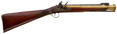 Lot A FLINTLOCK BRASS BARRELLED BAYONET BLUNDER BUSS BY J & W RICHARDS