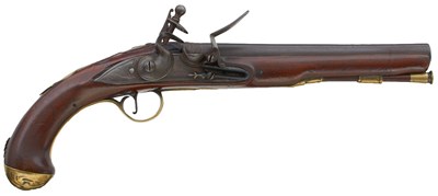 Lot A 22-BORE FLINTLOCK HOLSTER OR COACHING PISTOL BY THOMAS RICHARDS