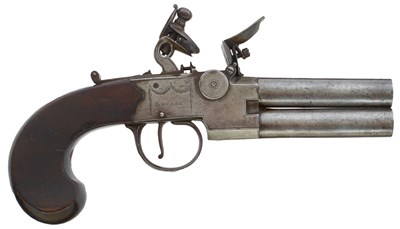 Lot A 54-BORE LARGE SIZED FLINTLOCK TAP ACTION OVERCOAT PISTOLBY KETLAND & CO