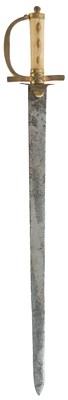 Lot AN 18TH CENTURY GERMAN HUNTING HANGER OR SWORD