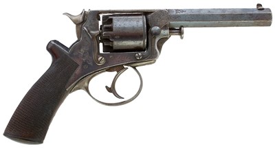 Lot AN 80-BORE FIVE-SHOT PERCUSSION FOURTH MODEL TRANTER REVOLVER BY CHARLES LANCASTER