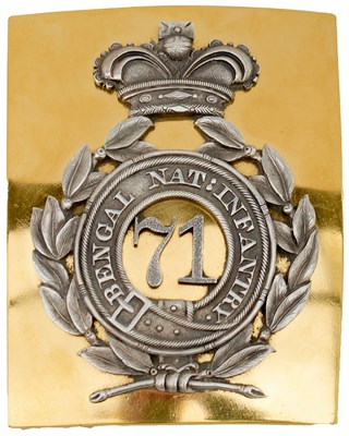 Lot OF INDIAN ARMY INTEREST: A 71ST (BENGAL NATIVE INFANTRY) REGIMENT OFFICER'S SHOULDER BELT PLATE