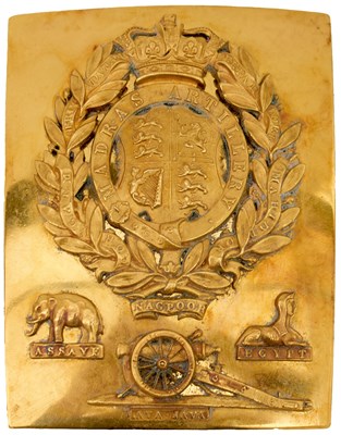 Lot OF INDIAN ARMY INTEREST: A MADRAS ARTILLERY OFFICER'S SHOULDER BELT PLATE