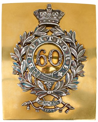 Lot OF INDIAN ARMY INTEREST: A 60TH (BENGAL NATIVE INFANTRY) REGIMENT OFFICER'S SHOULDER BELT PLATE