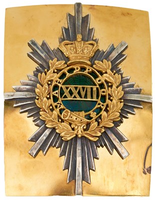 Lot OF INDIAN ARMY INTEREST: A 27TH (MADRAS INFANTRY) REGIMENT OFFICER'S SHOULDER BELT PLATE