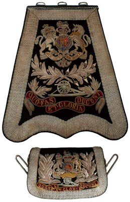Lot A VICTORIAN ROYAL ARTILLERY OFFICER'S FULL DRESS SABRETACHE AND CARTRIDGE POUCH