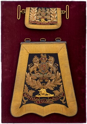 Lot A VICTORIAN ROYAL HORSE ARTILLERY OFFICER'S FULL DRESS SABRETACHE AND CARTRIDGE POUCH
