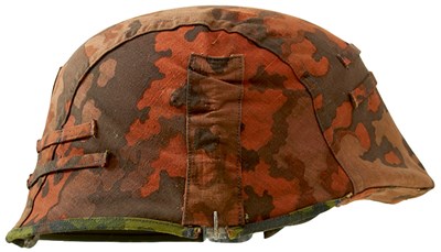Lot A THIRD REICH WAFFEN-SS MAN'S M40 TYPE HELMET AND COVER