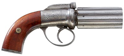 Lot AN 82-BORE SIX-SHOT PERCUSSION PEPPERBOX REVOLVER