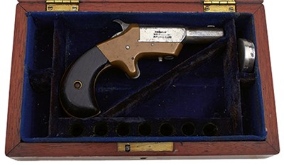 Lot 306 - A CASED .41 RIMFIRE OBSOLETE CALIBRE MARLIN VICTOR DERINGER