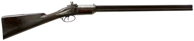 Lot 311 - A RARE .376 CALIBRE AMERICAN FOUR BARRELLED TURNOVER RIFLE