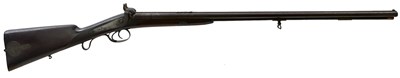 Lot 192 - A SCARCE .500 DOUBLE BARRELLED PERCUSSION RIFLE BY CHARLES LANCASTER