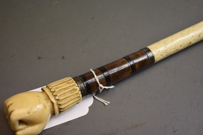 Lot 926 - A 19TH CENTURY WHALE BONE WALKING STICK