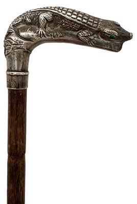 Lot 936 - A LATE 19TH/EARLY 20TH CENTURY NILE TYPE WALKING STICK