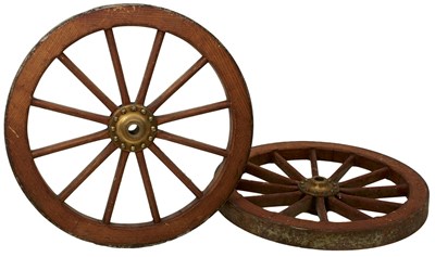 Lot 878 - A PAIR OF CANNON CARRIAGE WHEELS