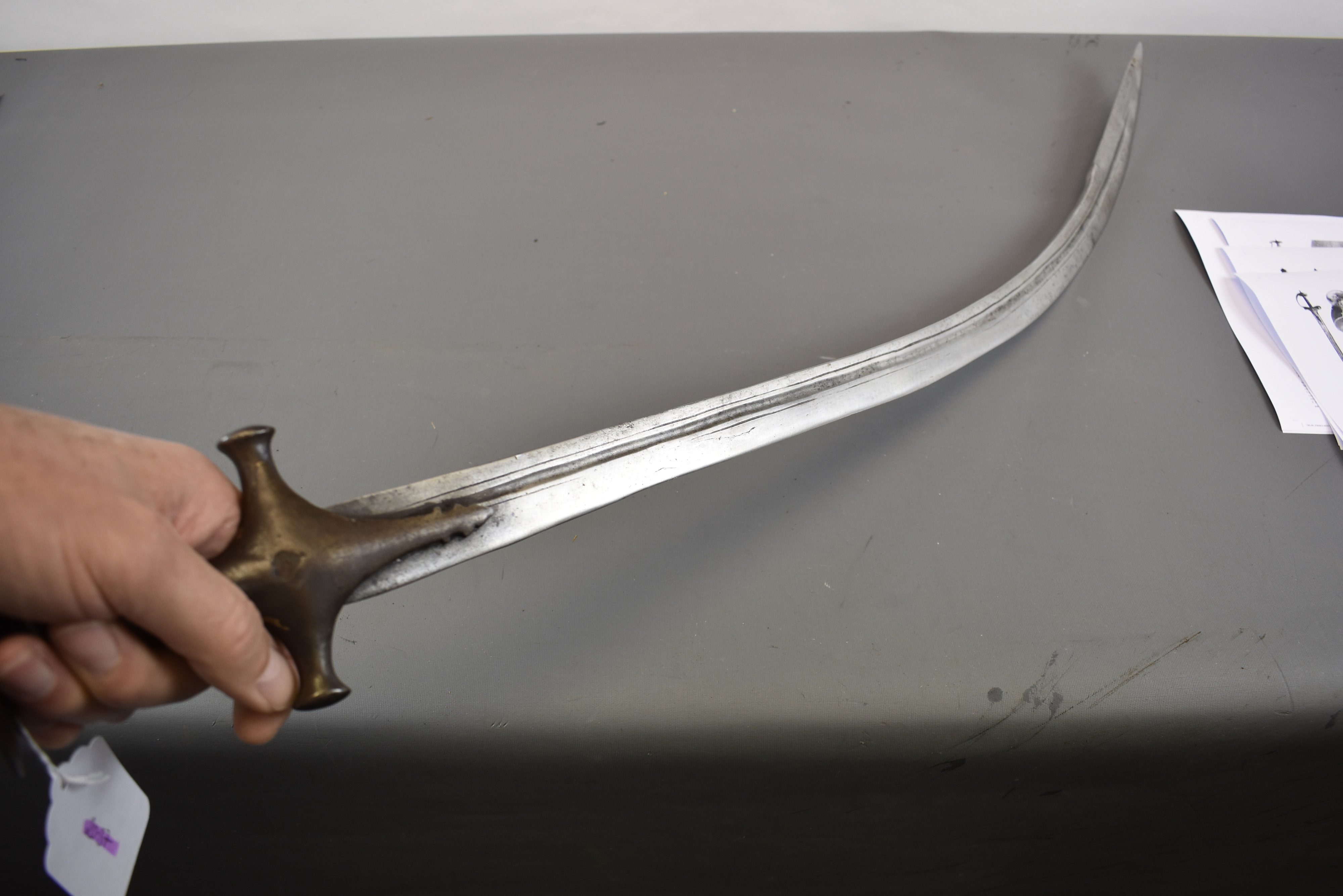 Lot 41 - A 19TH CENTURY INDIAN TULWAR OR SWORD,