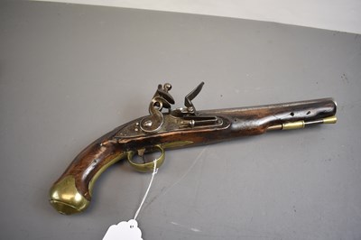 Lot 284 - A .650 CALIBRE EAST INDIA COMPANY FLINTLOCK LIGHT DRAGOON PISTOL