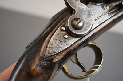 Lot 284 - A .650 CALIBRE EAST INDIA COMPANY FLINTLOCK LIGHT DRAGOON PISTOL