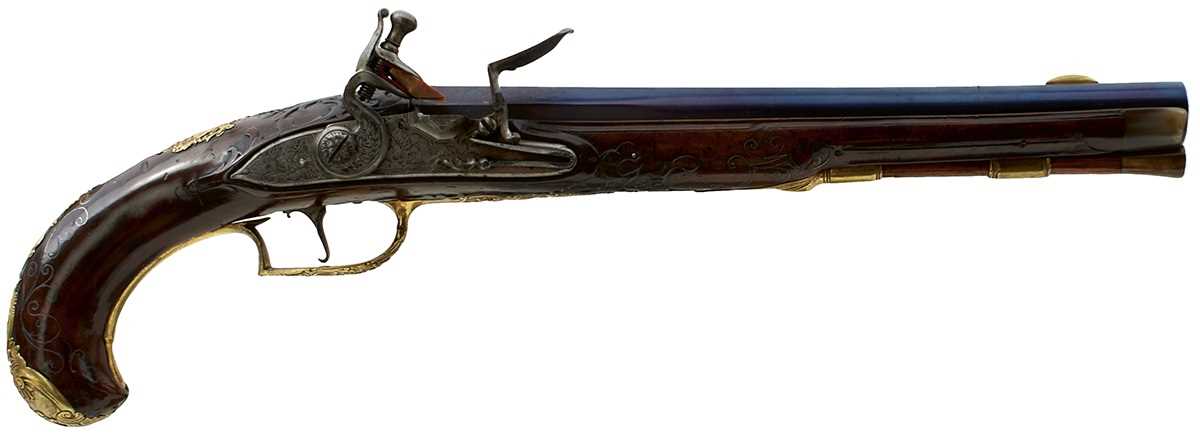 Lot 243 - A FINE 18TH CENTURY 25-BORE BOHEMIAN FLINTLOCK HOLSTER PISTOL BY PAUL BREIDENFELTER