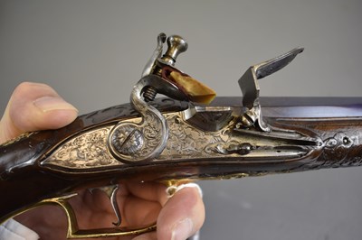 Lot 243 - A FINE 18TH CENTURY 25-BORE BOHEMIAN FLINTLOCK HOLSTER PISTOL BY PAUL BREIDENFELTER