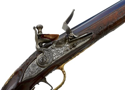 Lot 243 - A FINE 18TH CENTURY 25-BORE BOHEMIAN FLINTLOCK HOLSTER PISTOL BY PAUL BREIDENFELTER