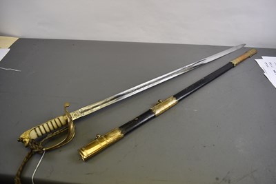 Lot 666 - A ROYAL NAVAL OFFICER'S SWORD