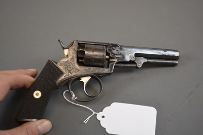 Lot 289 - A CLEAN 120-BORE FIVE-SHOT PERCUSSION REVOLVER BY JOSEPH BOURNE