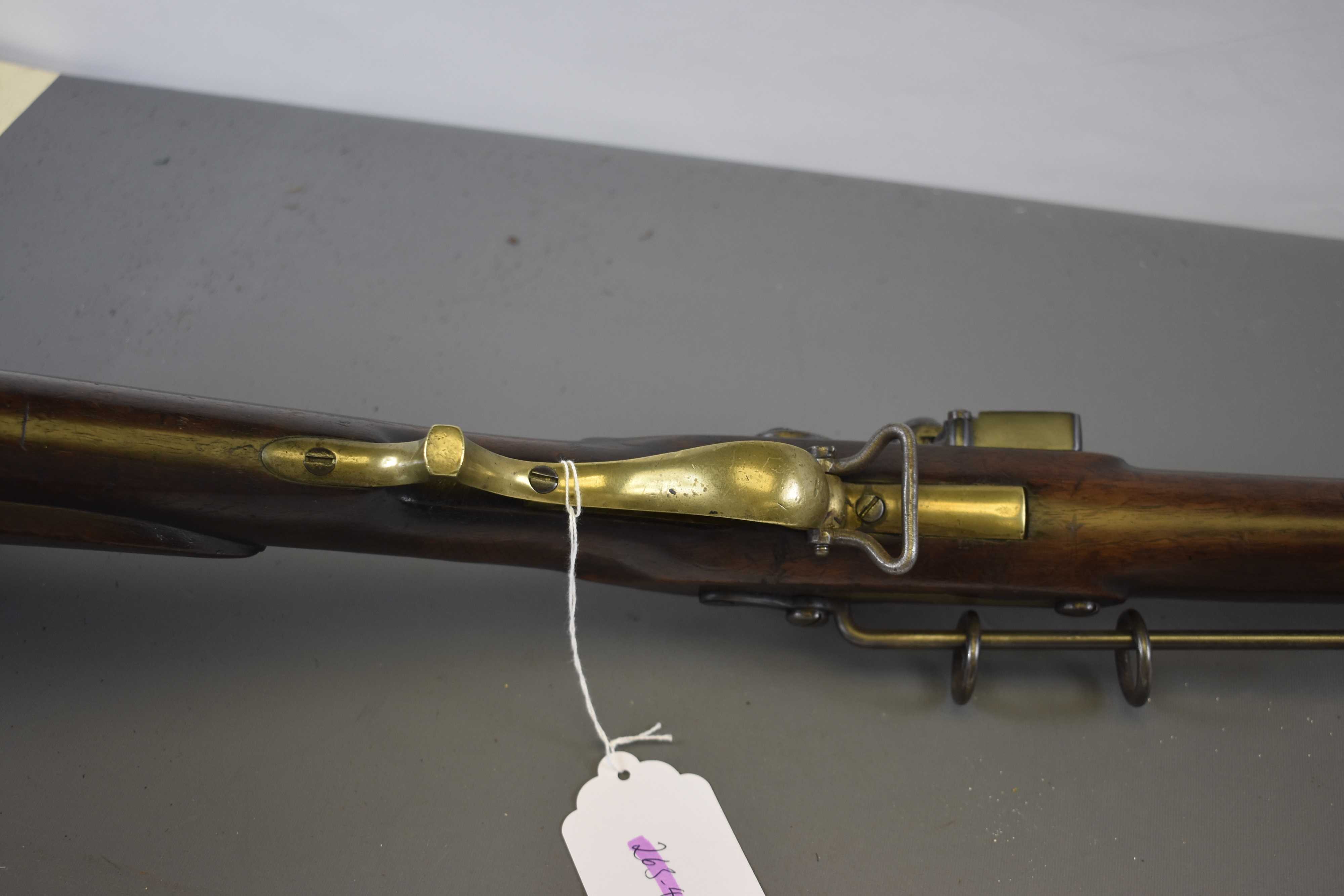 Lot 183 - A .650 CALIBRE FLINTLOCK BAKER RIFLE,