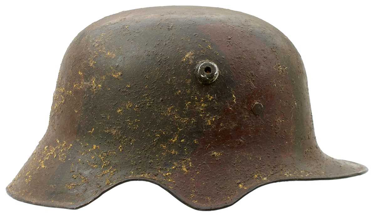 Lot 747 - AN IMPERIAL GERMAN MODEL 1918 CUT-OUT HELMET