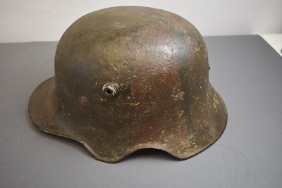 Lot 747 - AN IMPERIAL GERMAN MODEL 1918 CUT-OUT HELMET