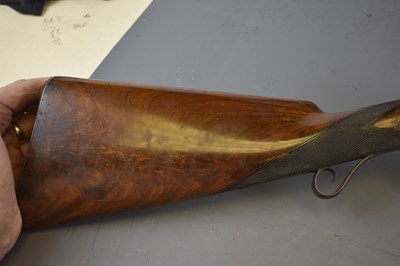 Lot 194 - A 15-BORE DOUBLE BARRELLED PERCUSSION SPORTING GUN BY WOOD & SONS