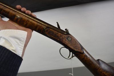 Lot 221 - A 12-BORE FLINTLOCK SPORTING GUN BY HENRY NOCK