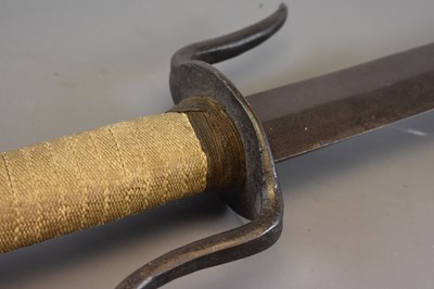 Lot 27 - AN ENORMOUS 19TH CENTURY CHINESE TWO HANDED JIAN OR SWORD