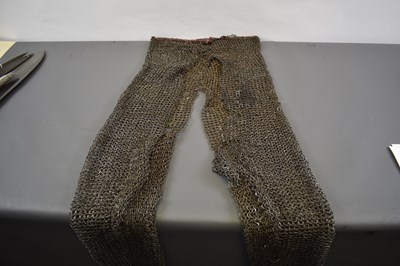 Lot 55 - OLD REF MARCH 2022 316-11 A RARE PAIR OF LATE 17TH CENTURY INDIAN MAIL TROUSERS