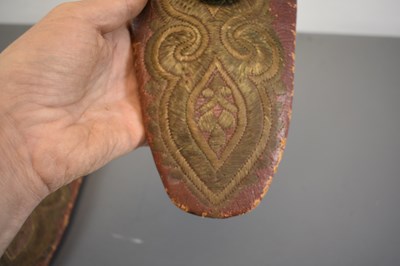 Lot 58 - A PAIR OF 19TH CENTURY TURKISH OR OTTOMAN EMBROIDERED SLIPPERS