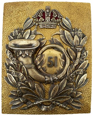 Lot 711 - A 51ST REGIMENT OF FOOT (2ND YORKSHIRE WEST RIDING) OFFICER'S SHOULDER BELT PLATE