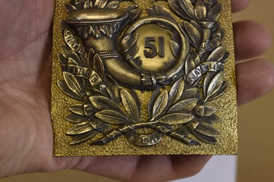 Lot 711 - A 51ST REGIMENT OF FOOT (2ND YORKSHIRE WEST RIDING) OFFICER'S SHOULDER BELT PLATE