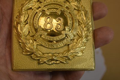 Lot 710 - AN 83RD REGIMENT OF FOOT (DUBLIN FUSILIERS) OFFICER'S SHOULDER BELT PLATE