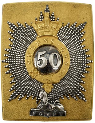 Lot 714 - A 50TH REGIMENT OF FOOT (QUEEN'S OWN) OFFICER'S SHOULDER BELT PLATE