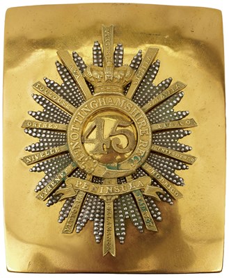 Lot 712 - A 45TH REGIMENT OF FOOT (NOTTINGHAMSHIRE/SHERWOOD FORESTERS) OFFICER'S SHOULDER BELT PLATE