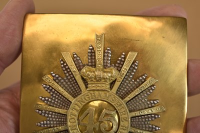 Lot 712 - A 45TH REGIMENT OF FOOT (NOTTINGHAMSHIRE/SHERWOOD FORESTERS) OFFICER'S SHOULDER BELT PLATE