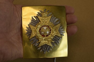 Lot 709 - A 57TH REGIMENT OF FOOT (WEST MIDDLESEX) OFFICER'S SHOULDER BELT PLATE